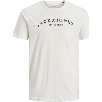Ruhák Fiú Rövid ujjú pólók Jack & Jones CAMISETA BLANCA NIO JACK&JONES 12195902 Fehér