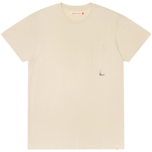 Ruhák Férfi Pólók / Galléros Pólók Revolution Regular T-Shirt 1330 SWI - Off White Fehér
