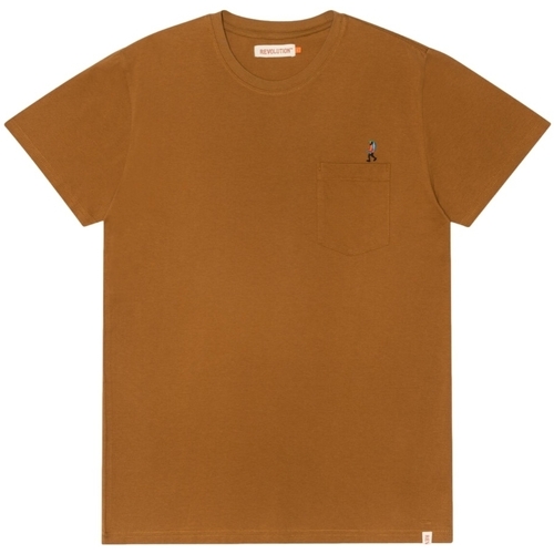 Ruhák Férfi Pólók / Galléros Pólók Revolution Regular T-Shirt 1330 HIK - Light Brown Barna
