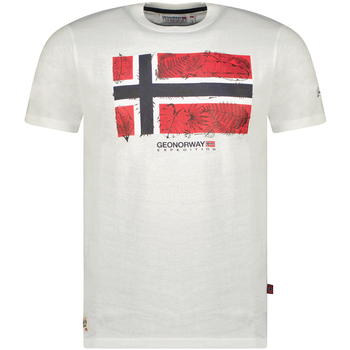 Ruhák Férfi Rövid ujjú pólók Geographical Norway SW1239HGNO-WHITE Fehér
