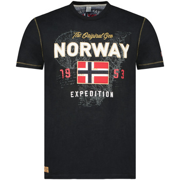 Ruhák Férfi Rövid ujjú pólók Geographical Norway SW1304HGNO-BLACK Fekete 