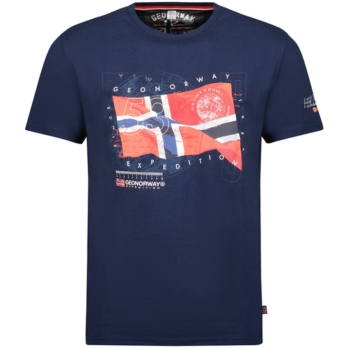 Ruhák Férfi Rövid ujjú pólók Geographical Norway SX1285HGNO-NAVY Tengerész