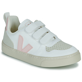 Cipők Lány Rövid szárú edzőcipők Veja SMALL V-10 Fehér / Rózsaszín