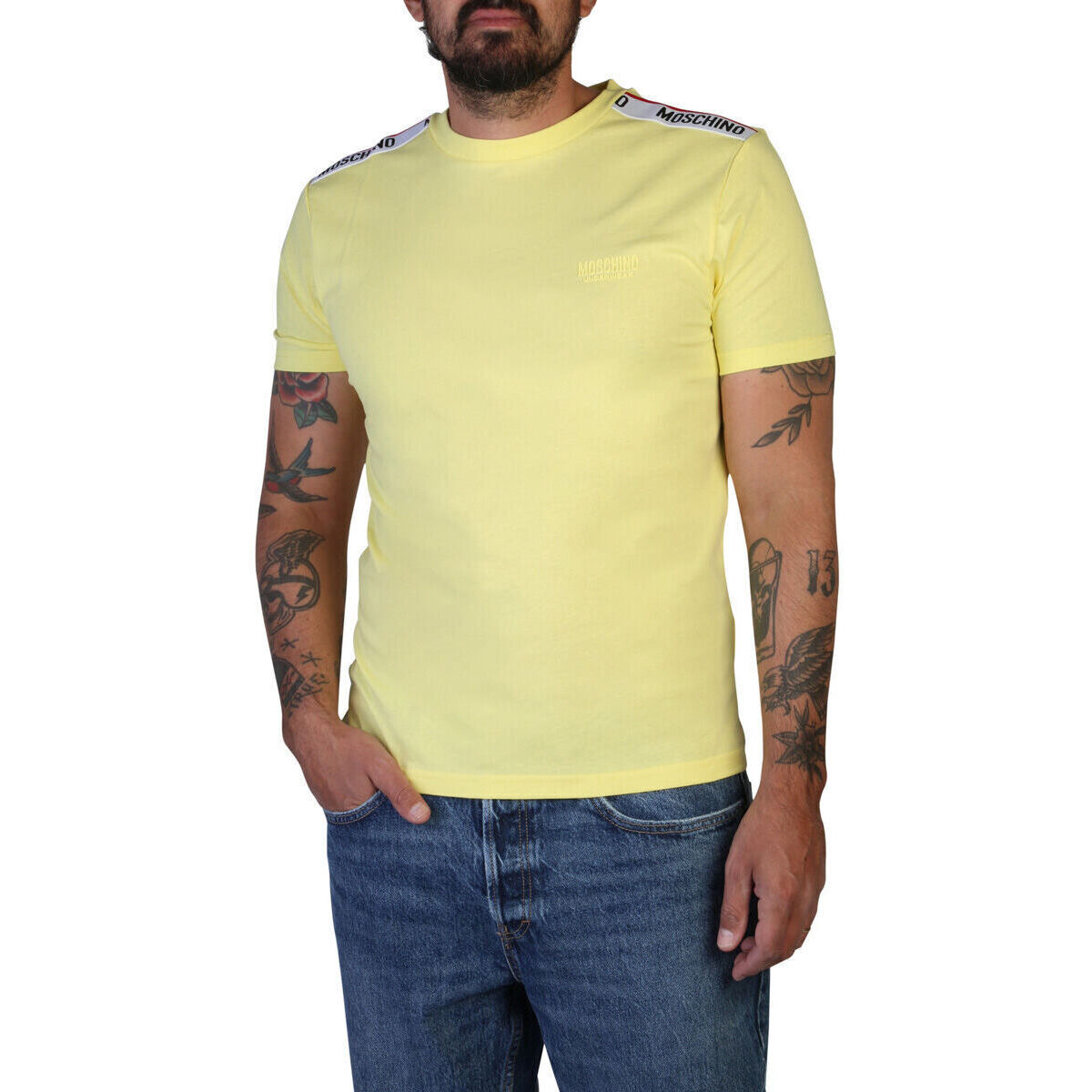 Ruhák Férfi Rövid ujjú pólók Moschino A0781-4305 A0021 Yellow Citromsárga