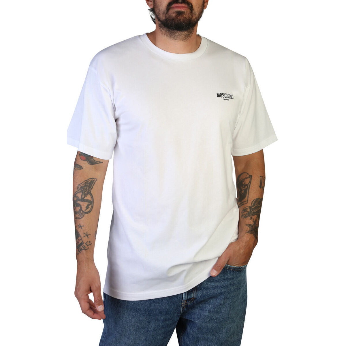 Ruhák Férfi Rövid ujjú pólók Moschino A0707-9412 A0001 White Fehér