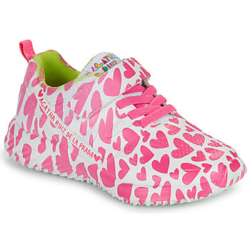 Cipők Lány Rövid szárú edzőcipők Agatha Ruiz de la Prada DEPORTIVO CORAZONES Fehér / Rózsaszín