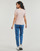 Ruhák Női Rövid ujjú pólók Calvin Klein Jeans WOVEN LABEL RIB V-NECK TEE Bézs