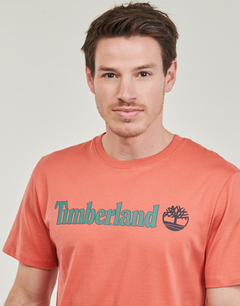 Timberland Linear Logo Short Sleeve Tee Barna