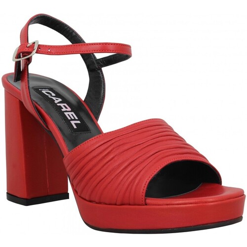 Cipők Női Szandálok / Saruk Carel Plisse Cuir Femme Rouge Piros