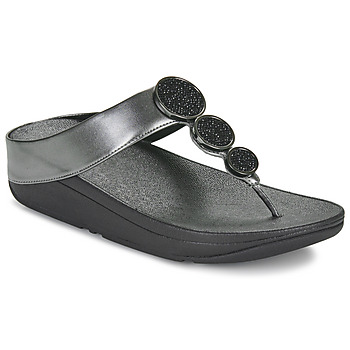 Cipők Női Lábujjközös papucsok FitFlop Halo Bead-Circle Metallic Toe- Fekete 