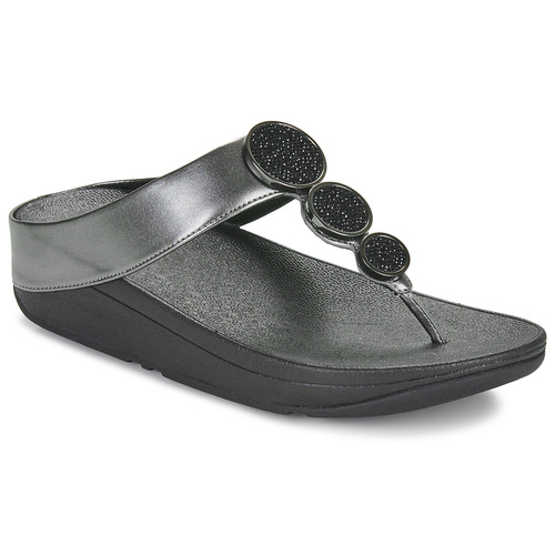 Cipők Női Lábujjközös papucsok FitFlop Halo Bead-Circle Metallic Toe- Fekete 
