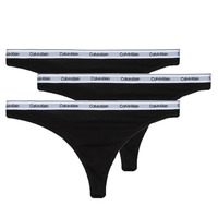 Fehérnemű Női Stringek Calvin Klein Jeans THONG 3PK X3 Fekete  / Fekete  / Fekete 