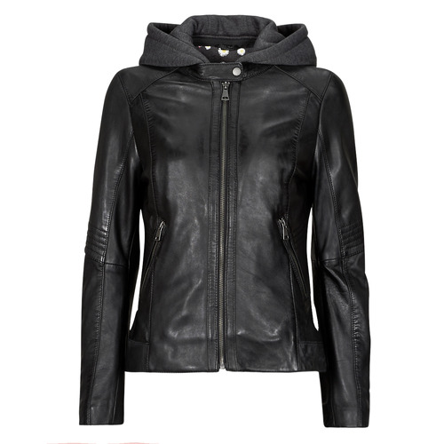 Ruhák Női Bőrkabátok / műbőr kabátok Oakwood KENDRA 1 (jersey hood) Fekete 