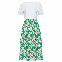 Ruhák Női Hosszú ruhák Desigual VEST_MARLON Fehér / Zöld