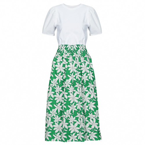 Ruhák Női Hosszú ruhák Desigual VEST_MARLON Fehér / Zöld
