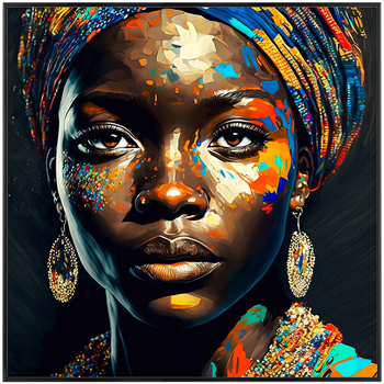 Otthon Képek / vásznak Signes Grimalt Afrikai Nő Festés Fekete 