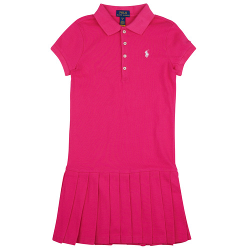 Ruhák Lány Rövid ruhák Polo Ralph Lauren SSPLTPOLODRS-DRESSES-DAY DRESS Rózsaszín