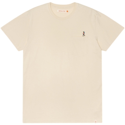Ruhák Férfi Pólók / Galléros Pólók Revolution Regular T-Shirt 1330 HIK - Off White Fehér