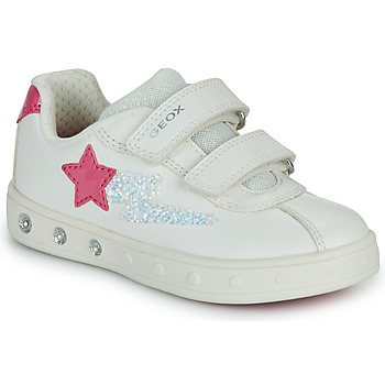 Cipők Lány Rövid szárú edzőcipők Geox J SKYLIN GIRL Fehér / Rózsaszín