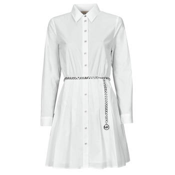 Ruhák Női Rövid ruhák MICHAEL Michael Kors COTTON MINI DRESS Fehér