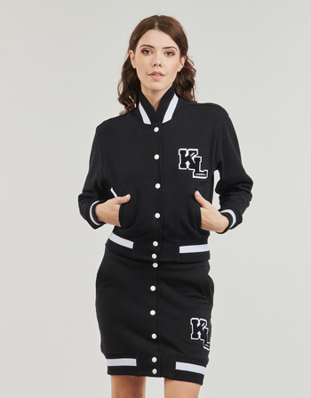 Ruhák Női Dzsekik Karl Lagerfeld varsity sweat jacket Fekete  / Fehér