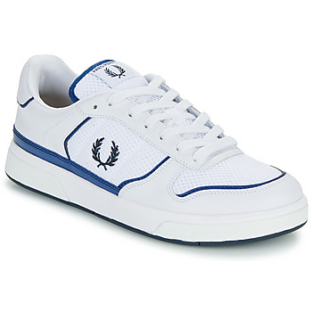 Cipők Férfi Rövid szárú edzőcipők Fred Perry B300 Leather / Mesh Fehér / Kék