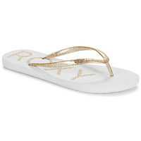Cipők Női Lábujjközös papucsok Roxy VIVA SPARKLE Fehér / Arany