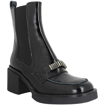 Cipők Női Bokacsizmák Elvio Zanon 801 Cuir Femme Noir Fekete 