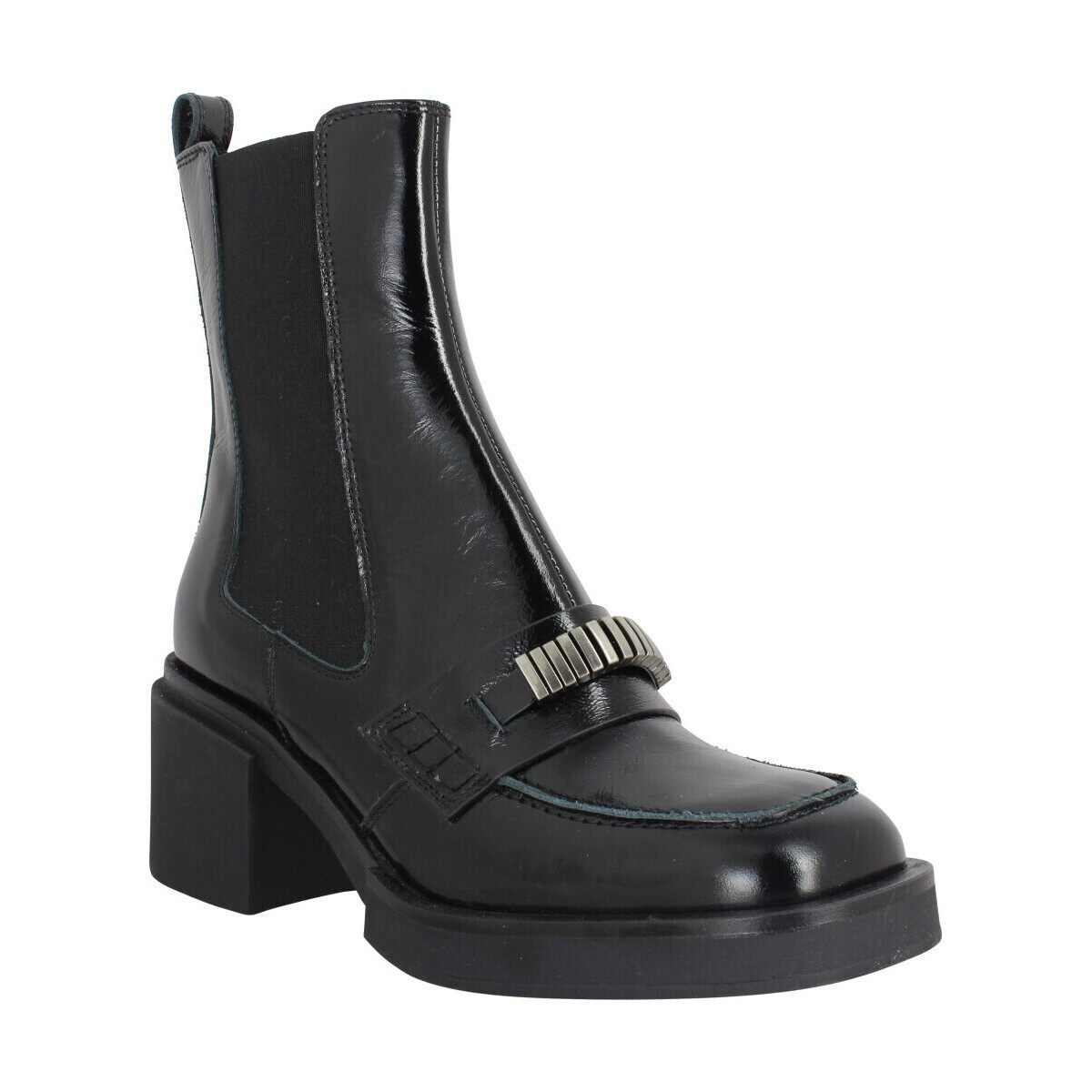 Cipők Női Bokacsizmák Elvio Zanon 801 Cuir Femme Noir Fekete 