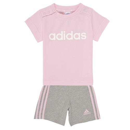 Ruhák Lány Melegítő együttesek Adidas Sportswear I LIN CO T SET Rózsaszín / Szürke