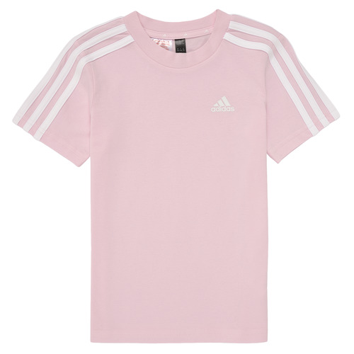Ruhák Lány Rövid ujjú pólók Adidas Sportswear LK 3S CO TEE Rózsaszín / Fehér