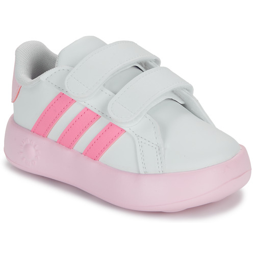 Cipők Lány Rövid szárú edzőcipők Adidas Sportswear GRAND COURT 2.0 CF I Fehér / Rózsaszín