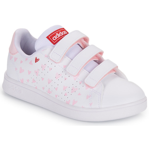 Cipők Lány Rövid szárú edzőcipők Adidas Sportswear ADVANTAGE CF C Fehér / Rózsaszín