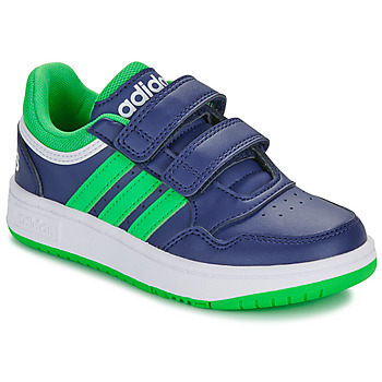 Cipők Fiú Rövid szárú edzőcipők Adidas Sportswear HOOPS 3.0 CF C Kék / Zöld