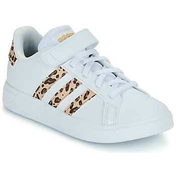 Cipők Lány Rövid szárú edzőcipők Adidas Sportswear GRAND COURT 2.0 EL K Fehér / Leopárd