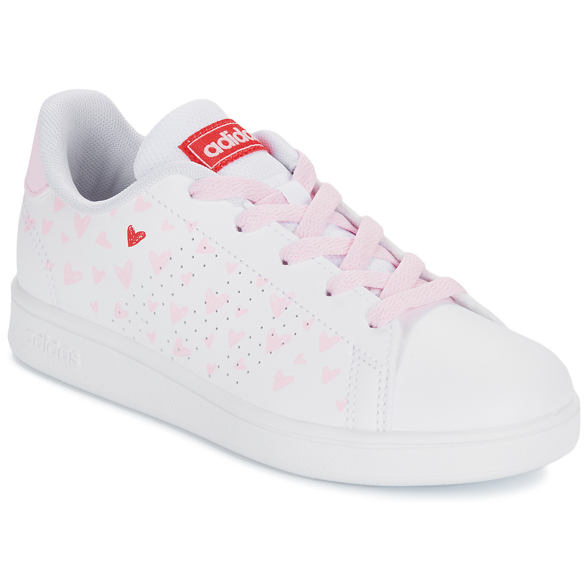 Cipők Lány Rövid szárú edzőcipők Adidas Sportswear ADVANTAGE K Fehér / Rózsaszín