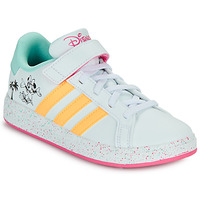 Cipők Lány Rövid szárú edzőcipők Adidas Sportswear GRAND COURT MINNIE EL K Fehér / Citromsárga / Rózsaszín
