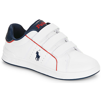 Cipők Gyerek Rövid szárú edzőcipők Polo Ralph Lauren HERITAGE COURT III EZ Fehér / Tengerész / Piros