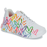 Cipők Női Rövid szárú edzőcipők Skechers UNO LITE GOLDCROWN - HEART OF HEARTS Fehér / Sokszínű