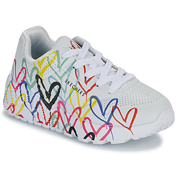 Cipők Lány Rövid szárú edzőcipők Skechers UNO LITE - GOLDCROWN SPREAD THE LOVE Fehér / Sokszínű