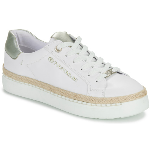 Cipők Női Rövid szárú edzőcipők Tom Tailor 5390320023 Fehér / Arany