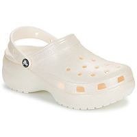 Cipők Női Klumpák Crocs Classic Platform Glitter ClogW Bézs / Fényes