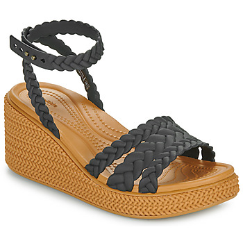 Cipők Női Szandálok / Saruk Crocs Brooklyn Woven Ankle Strap Wdg Fekete 