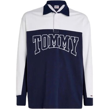 Ruhák Férfi Rövid ujjú galléros pólók Tommy Jeans POLO DE RUGBY OVERSIZE   DM0DM17702 Kék