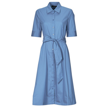 Ruhák Női Hosszú ruhák Lauren Ralph Lauren FINNBARR-SHORT SLEEVE-CASUAL DRESS Kék