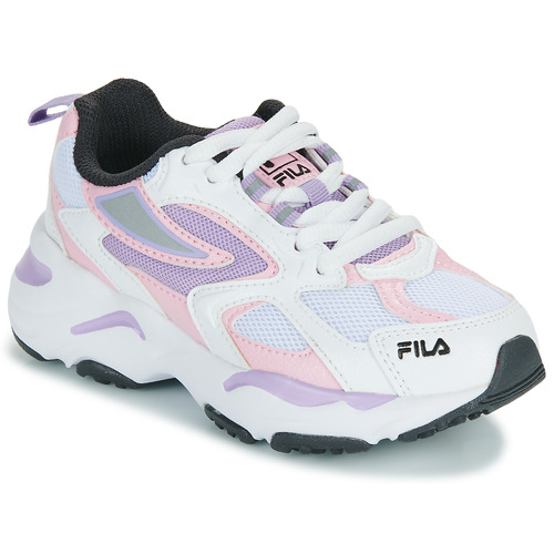Cipők Lány Rövid szárú edzőcipők Fila CR-CW02 RAY TRACER KIDS Fehér / Lila / Rózsaszín