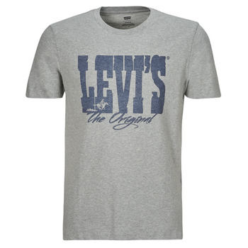 Ruhák Férfi Rövid ujjú pólók Levi's GRAPHIC CREWNECK TEE Western / Logo / Midtone / Hanga / Szürke