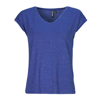 Ruhák Női Rövid ujjú pólók Pieces PCBILLO TEE LUREX STRIPES Kék