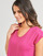 Ruhák Női Rövid ujjú pólók Pieces PCBILLO TEE LUREX STRIPES Rózsaszín