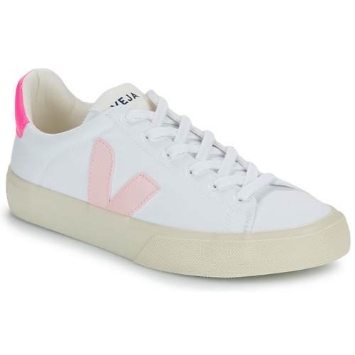 Cipők Női Rövid szárú edzőcipők Veja CAMPO CANVAS Fehér / Rózsaszín